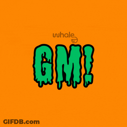 GM Surrounded By Bats On Orange Background GIF