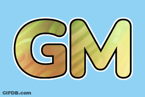 GM Text On Blue Background GIF