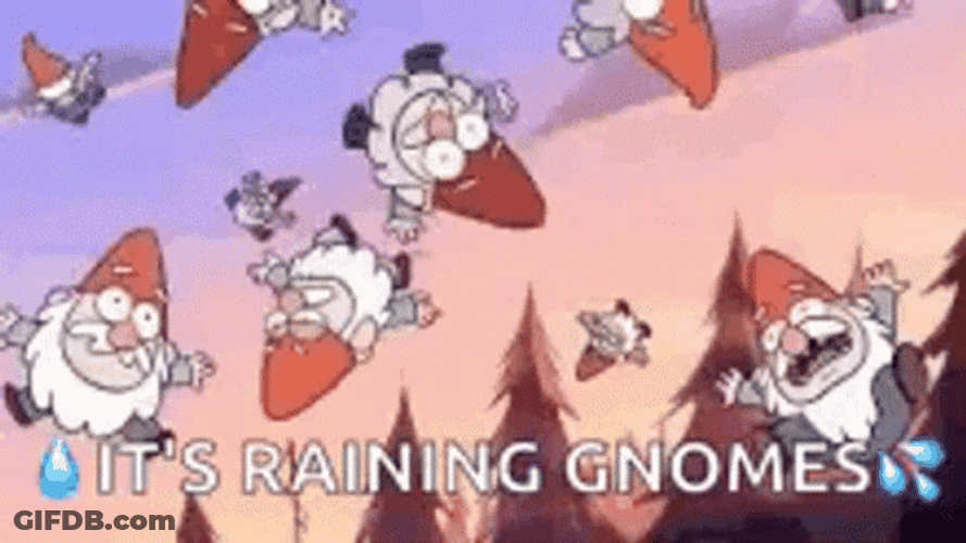 Gnome Gravity Falls Cartoon Rain GIF