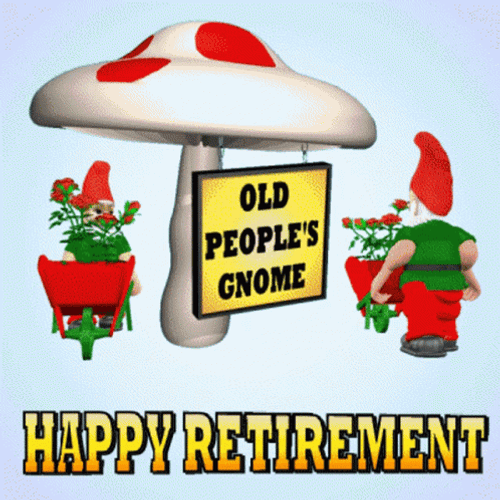 Gnome Happy Retirement GIF