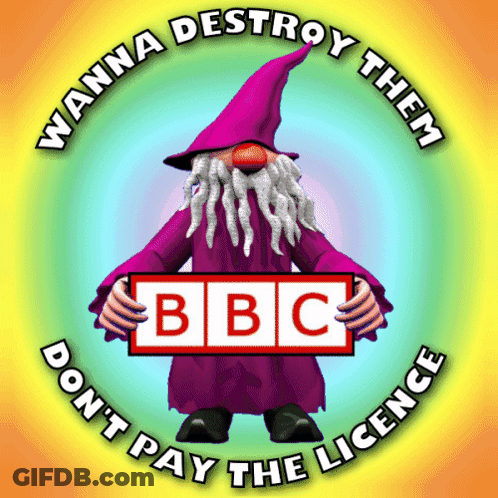 Gnome Holding Sign Saying BBC GIF