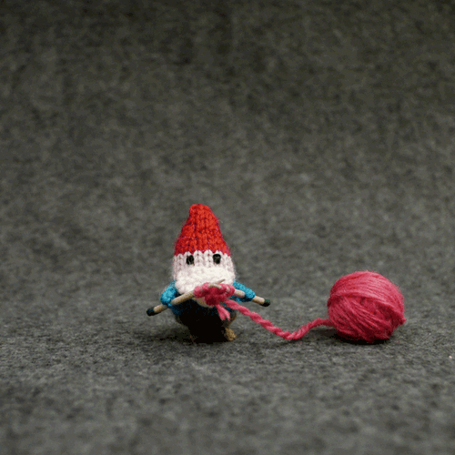 Gnome Knitting Heart Love GIF
