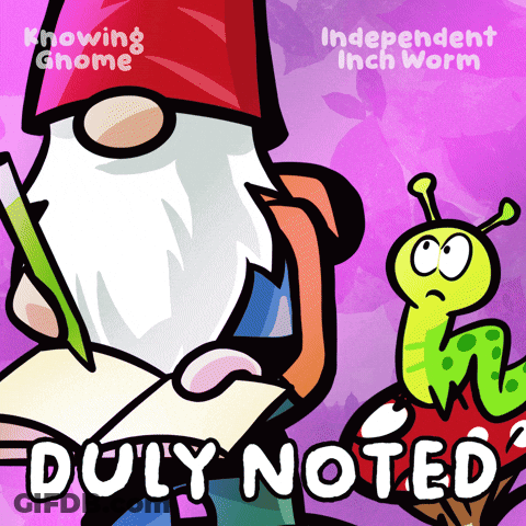 Gnome Reading Book Duly Noted GIF