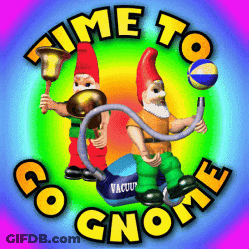 Gnome Time To Go Party Animation GIF