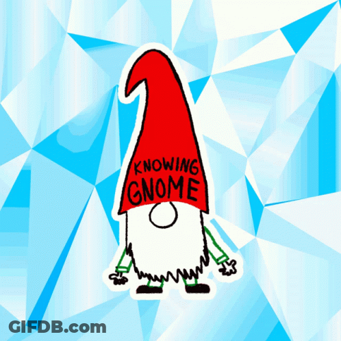 Gnome With Red Hat Saying Knowing Gnome GIF