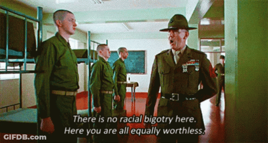 Gny Sgt Hartman Checking Trainees Full Metal Jacket GIF