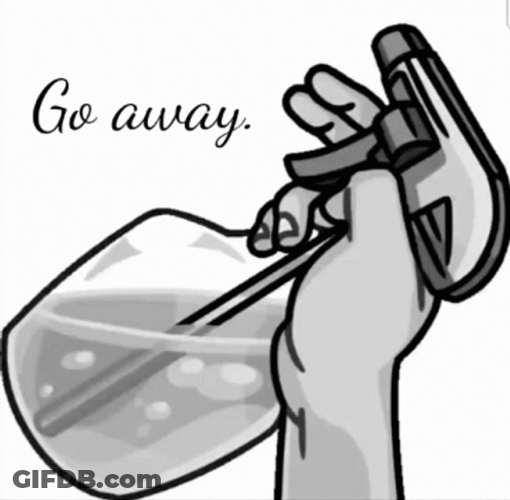Go Away Spray Bottle GIF
