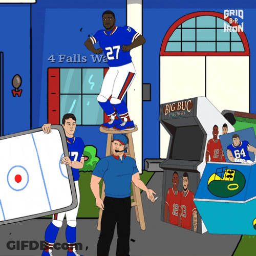 Go Bills Cleaning Cartoon GIF