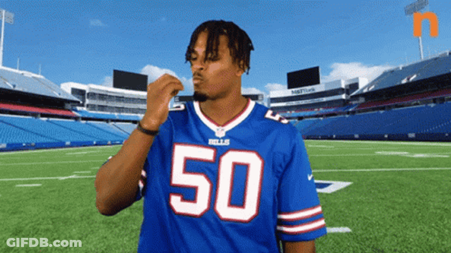 Go Bills Player French Kiss GIF
