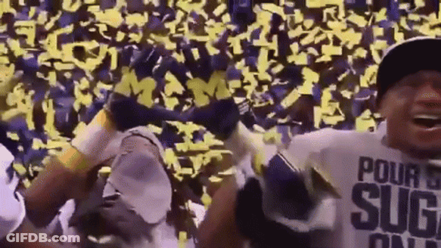 Go Blue Michigan Hand Sign GIF
