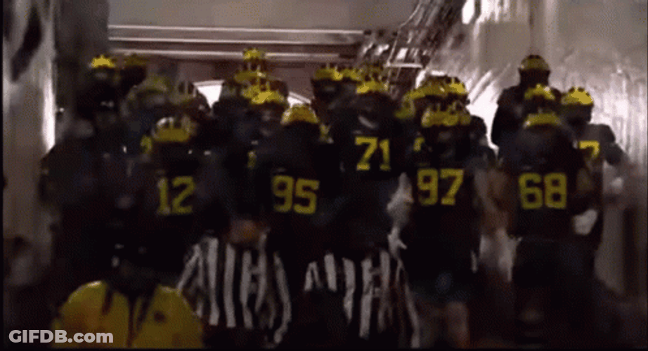 Go Blue Michigan Team Entrance GIF