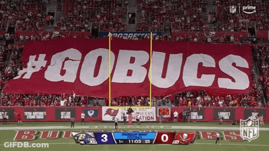 Go Bucs Big Banner Made By Fans GIF