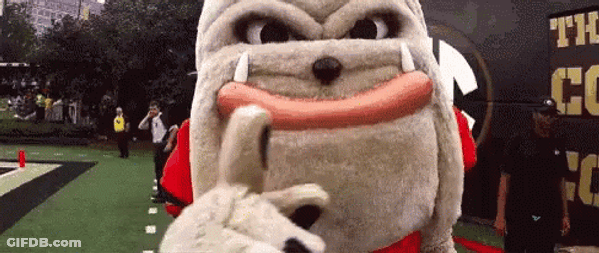 Go Dawgs Hushing Mascot GIF