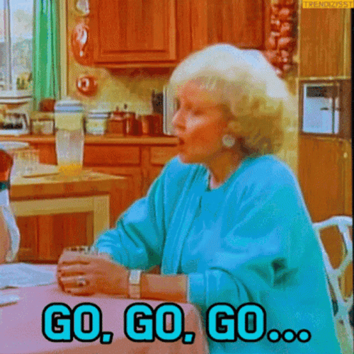 Go Go Go Betty White Shouting GIF