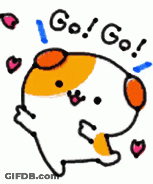 Go Go Go Dog Animated Cheering GIF