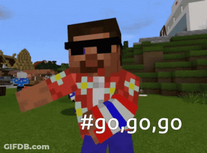 Go Go Go Minecraft Man Dancing GIF