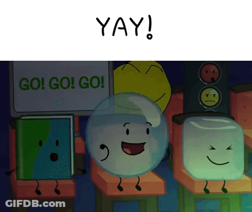 Go Go Go Sign Behind Cartoon Character GIF