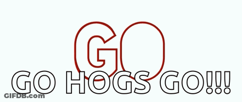 Go Hogs Go Sign With Pig GIF