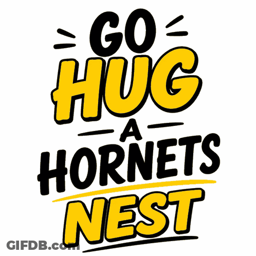 Go Hug A Hornets Nest Logo GIF