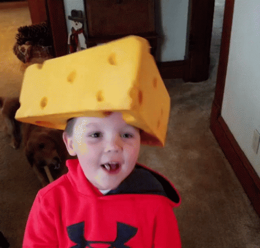 Go Pack Go Cute Kid Cheese Head GIF
