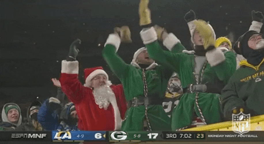 Go Pack Go Green Bay Packers Santa Suit GIF