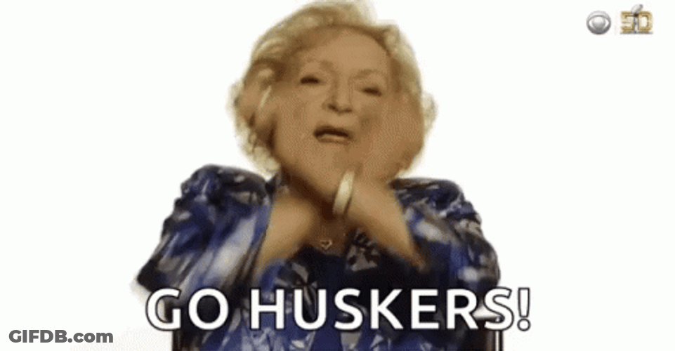 Go Red Huskers Dubbing Old Lady GIF