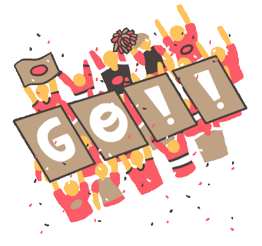 Go Team Flipping Cards Cheer Woo Crowd GIF