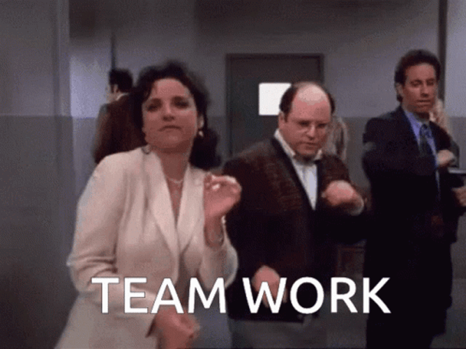 Go Team Work Seinfeld Dance Elaine George Jerry GIF