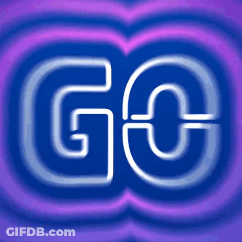 Go Text On Blue Purple Background GIF