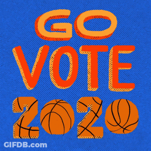 Go Vote 2020 Poster With Basketball In Letters GIF