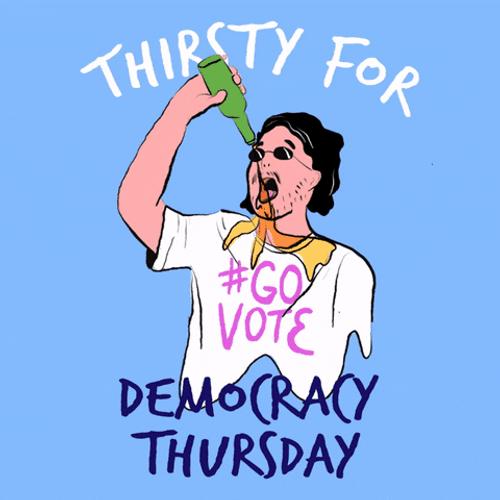 Go Vote For Democracy Thirsty Thursday GIF