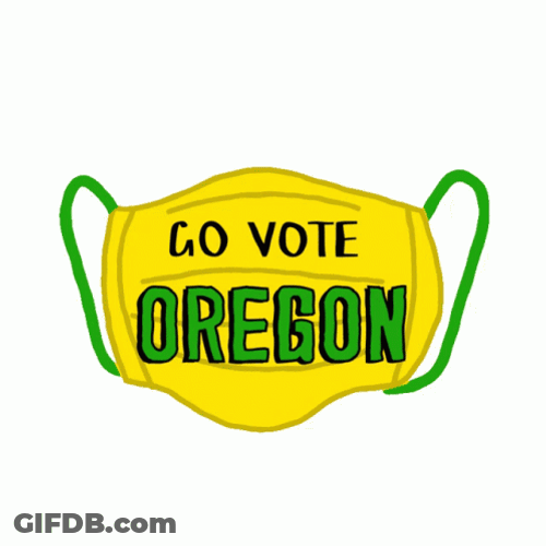 Go Vote Oregon Cartoon Face Mask GIF