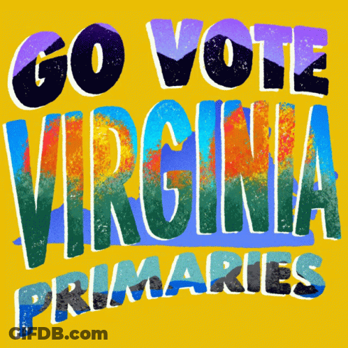 Go Vote Virginia Primaries Poster Yellow Background GIF