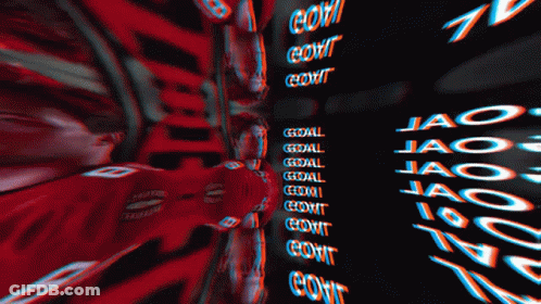 Goal In Red Letters On Blue Background GIF