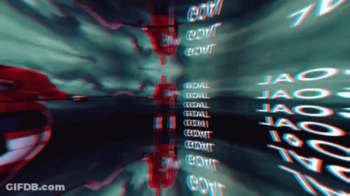 Goal In Red Letters On Blue Background GIF