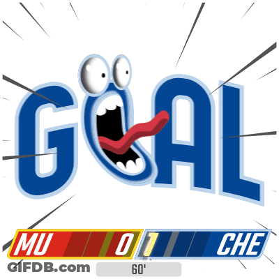 Goal Sign With Cartoon Face And Tongue GIF