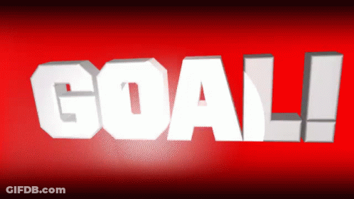 Goal Text On Red Background GIF
