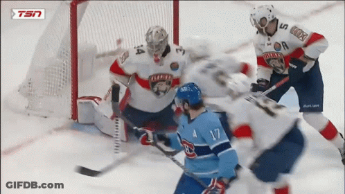 Goalie In Florida Panthers Jersey GIF