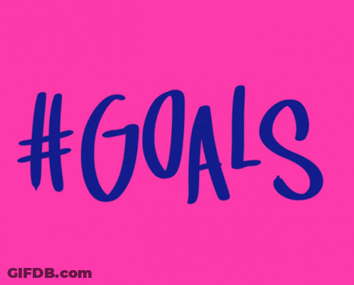 Goals Text On Pink Background GIF