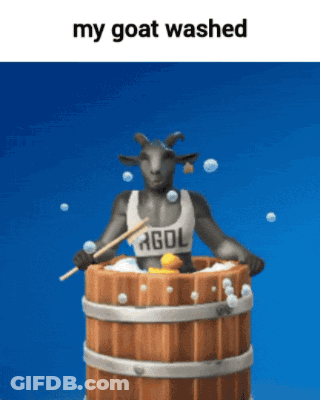 Goat Bathing In Wooden Barrel My Goat Washed GIF