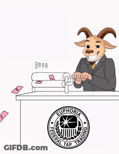 Goat Behind Desk With Euphoria Federal Tap Trading GIF