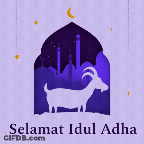 Goat In Front Of Mosque Selamat Idul Adha GIF