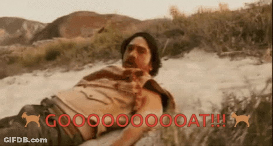 Goat Meme Running Away GIF