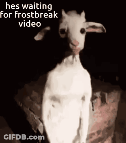 Goat Standing On Rock In Dark Waiting For Frostbreak GIF