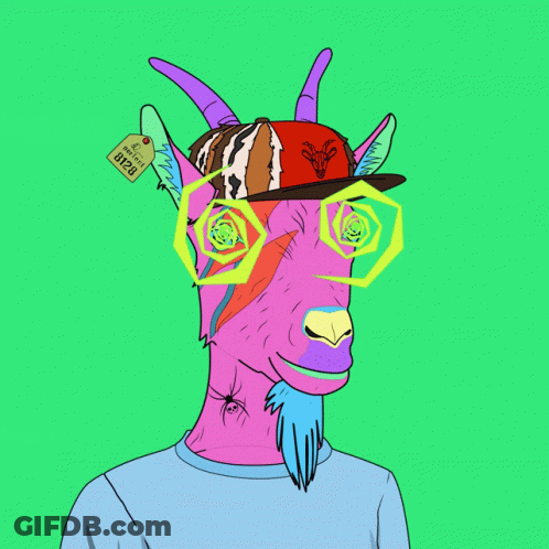 Goat Wearing Glasses And Hat With Tag GIF