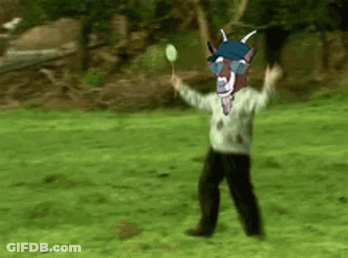 Goat Wearing Sunglasses And Hat Holding Balloon GIF