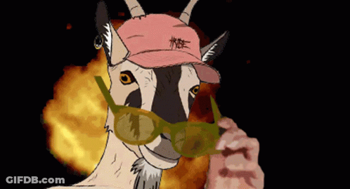 Goat Wearing Sunglasses And Hat Saying Tribe GIF
