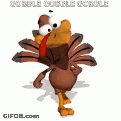Gobble Gobble Gobble Walking Turkey GIF