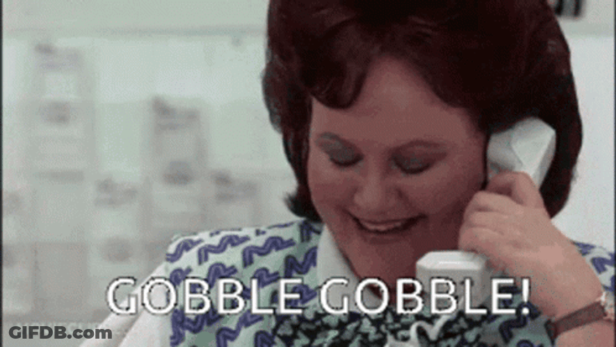 Gobble Gobble Phone Talking Woman GIF