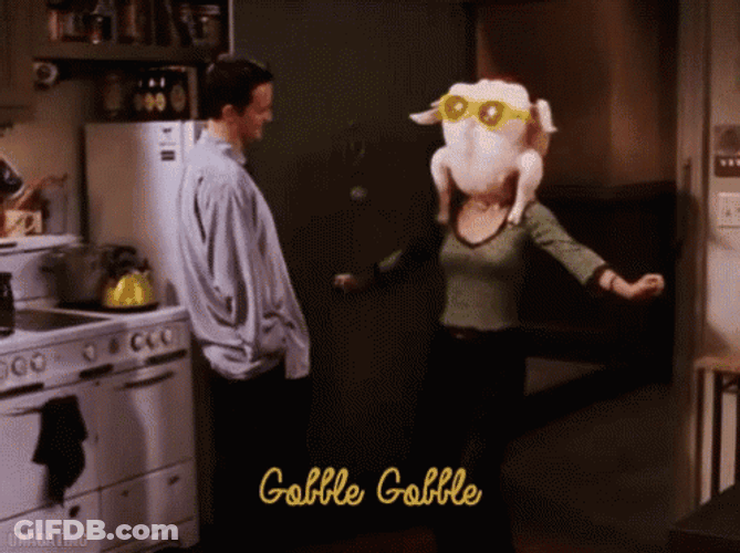 Gobble Gobble Turkey Head Dancing GIF